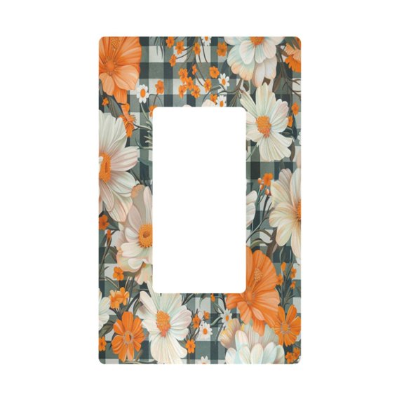 Yayeee Rocker Switch Wall Plate 1-Gang 4.6"x2.9" Home Decorative Outlet Cover, Sunny Blooms