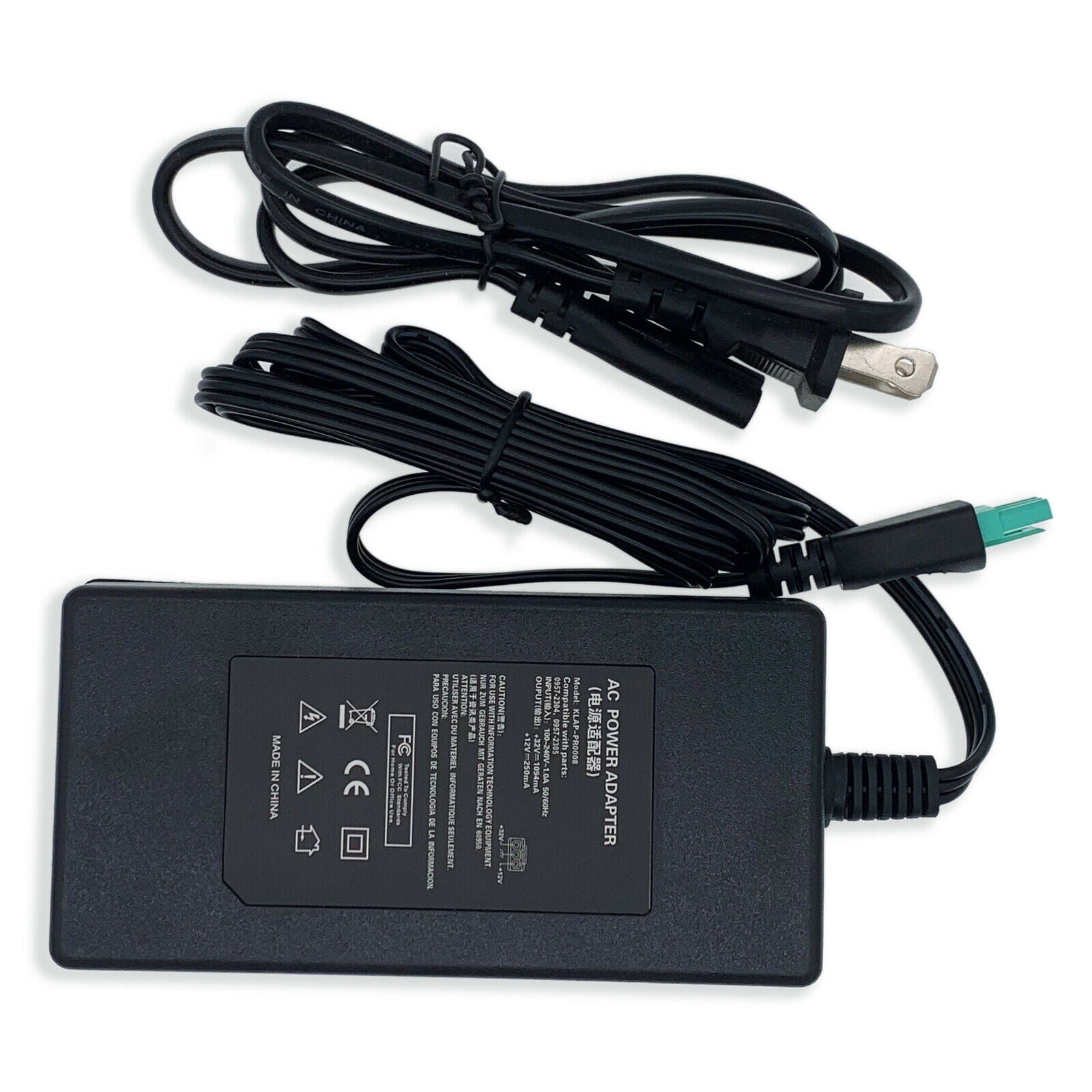 Globalsaving AC Adapter for HP Officejet 7610 Wide Format e-All-in-One Printer Power Supply Cord Cable Charger with 3-Prong e-AIO ePrinter Black Plug