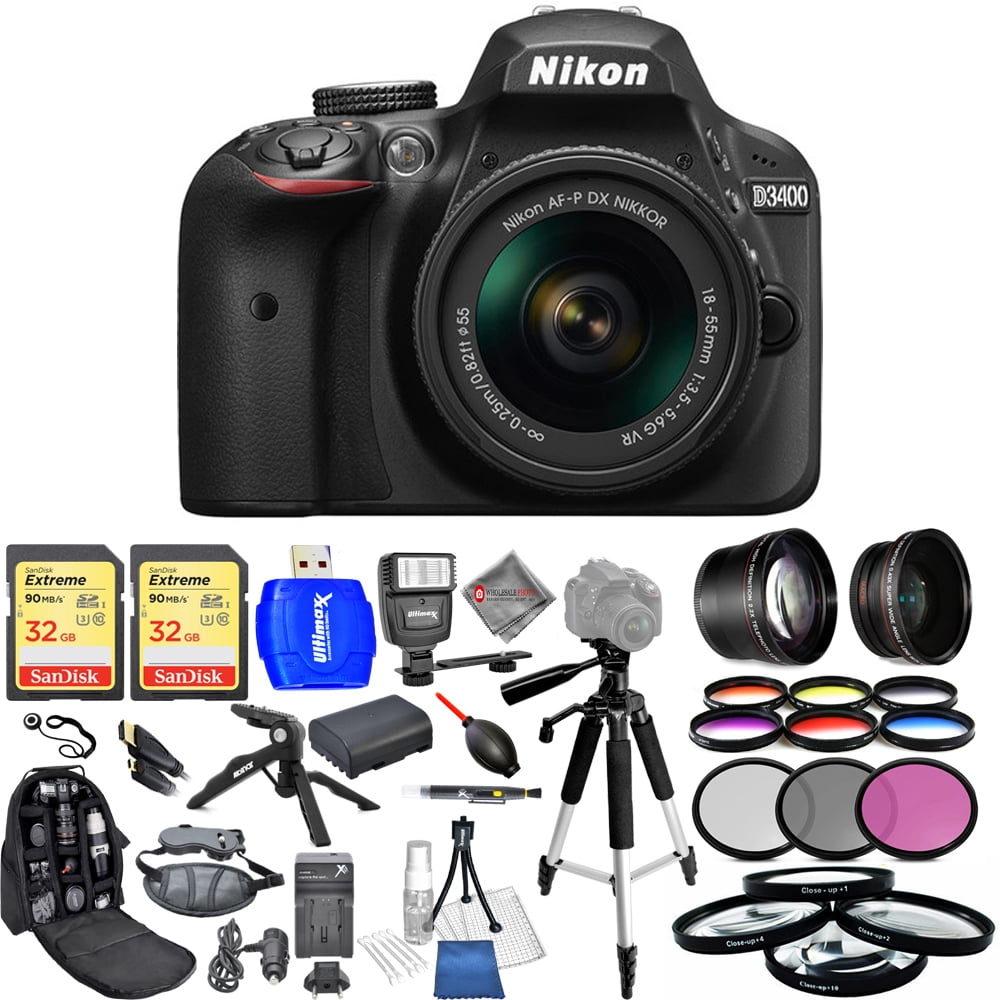 Nikon D3400 DSLR Camera with 1855mm Lens (Black) with Battery and