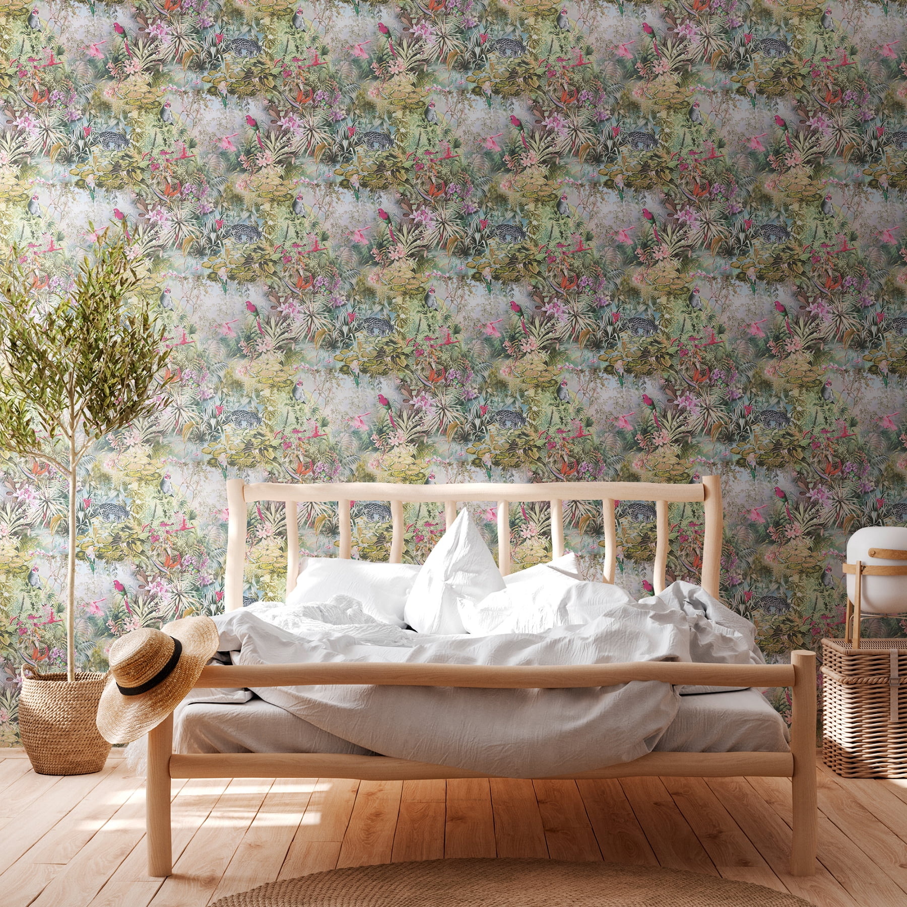 AS Creation Cordian Light Yellow Rainforest Landscape Wallpaper