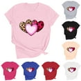 thumbnail image 1 of RKSTN Valentine Gifts Women's Valentine's Day T Shirts Oversized Crewneck Valentines Graphic Print Short Sleeve Shirt Womens Casual Solid Round Neck Plus Size Loose Fits Tee Top Summer Clothes, 1 of 8