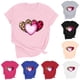 thumbnail image 1 of RKSTN Valentine Gifts Women's Valentine's Day T Shirts Oversized Crewneck Valentines Graphic Print Short Sleeve Shirt Womens Casual Solid Round Neck Plus Size Loose Fits Tee Top Summer Clothes, 1 of 8