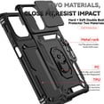 thumbnail image 6 of FIEWESEY Phone Case for Motorola Moto G 5G 2025/Moto G 5G 2026/Moto G Play 2026 Built in Slide Camera Lens Cover+Finger Ring Holder Kickstand Shockproof Full Body Protective Phone Cover - Black, 6 of 8