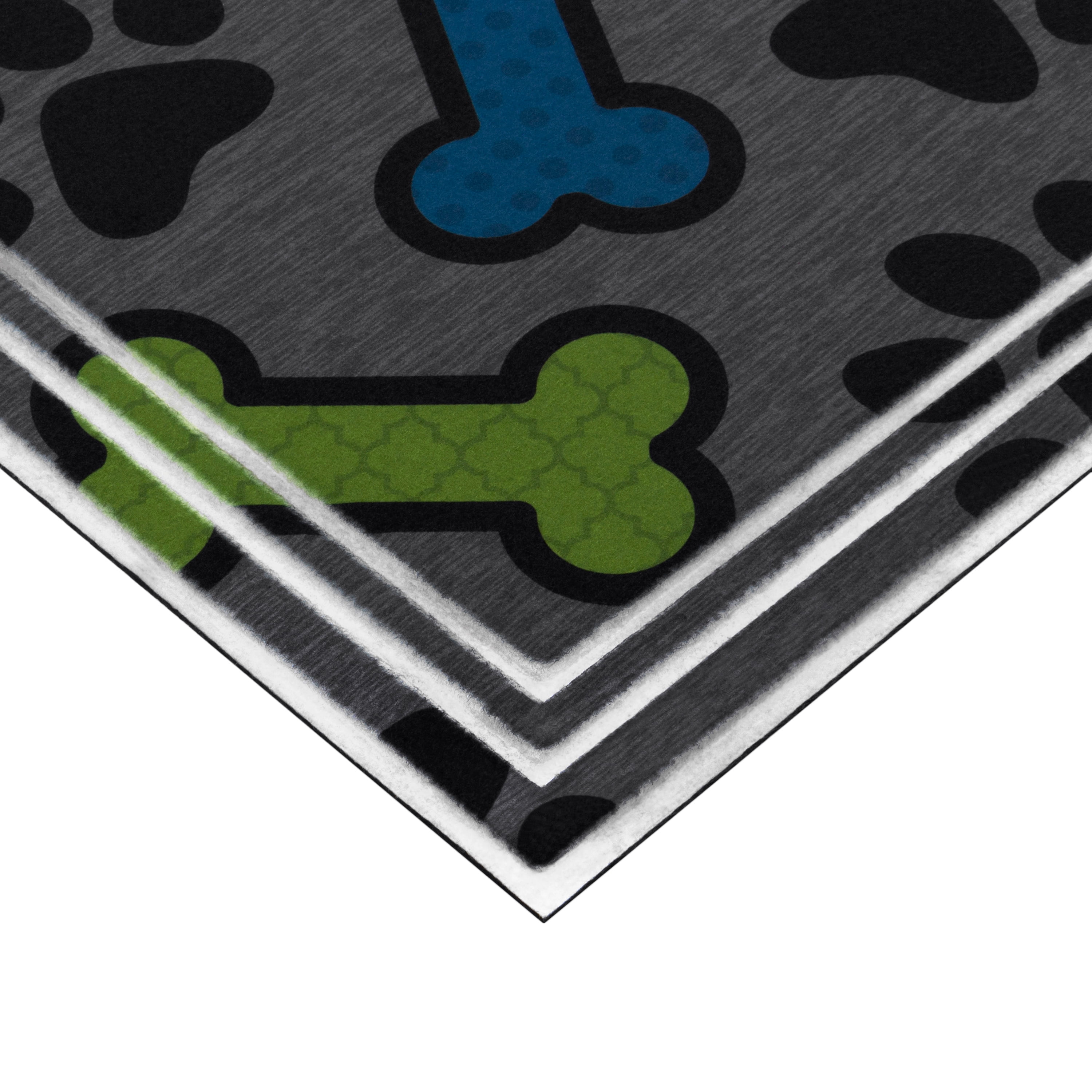 (2 pack) Mainstays Fashionables Deluxe Paw Prints and Bones Doormat, 18"x30"