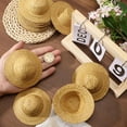 thumbnail image 3 of 20pcs Mini Straw Hats 4.1x1.9inch Mini Hand Knitting Straw Hats for Dolls DIY Crafts Dollhouse Costume Accessories Craft Birthday Weddings Theme Parties, 3 of 7
