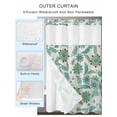thumbnail image 2 of No Hook Cloth Fabric Shower Curtain with Snap in Liner, Teal Paisley Floral Waterproof Shower Curtains Set with See Through Top Window, Boho Traditional Vintage Ethnic Bath Curtains Shower 54"x78", 2 of 6