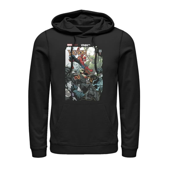 Men's Marvel Legacy Venom vs Spider-Man Pull Over Hoodie Black Large
