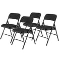 thumbnail image 1 of Pemberly Row Chaise Pliante Rembourrée en Tissu Noir 29,5 Pouces (Ensemble de 4), 1 of 7