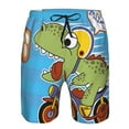 thumbnail image 3 of Logiee Dinosaur Riding a Motorcycle Print Mens Swim Trunks Quick Dry Board Shorts,Breathable Hawaii Beach Shorts Swimwear Bathing Suits-Large, 3 of 6