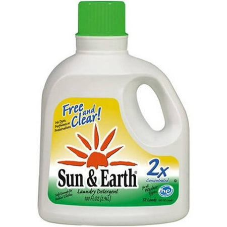 Sun & Earth Heavy Duty 2X Concentrated Laundry Detergent, 100 FL OZ (Pack of