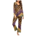 thumbnail image 2 of Ensembles de Pyjama pour Femmes 2 Pcs, Ensemble de Pyjama Décontracté Uni pour Dames avec Haut et Pantalon, 2 of 5