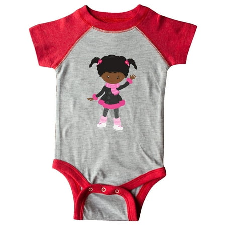

Inktastic African American Girl Ice Skating Girl Cute Girl Gift Baby Girl Bodysuit