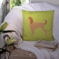 thumbnail image 3 of Afghan Hound Checkerboard Green Fabric Decorative Pillow, 3 of 4
