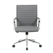 كرسي مكتب حديث مضلع الظهر قابل للتعديل مع أذرع باللون الرمادي من Boss Office Products