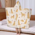 thumbnail image 5 of Golden Retriever with Bones and Paws Hooded Bath Towel，50"x30" for Ages 3 To 12 Kids, Quick Dry Lightweight Soft Microfiber Hood Beach Towel Cover Up for Kids, 5 of 7