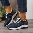 thumbnail image 2 of Womens Shoes,Women Sneakers Thick Sole Lace Up Design Fashion Casual Shoes Comfortable Women Sneakers for Walking,Shoes for Women,Navy,6.5, 2 of 8