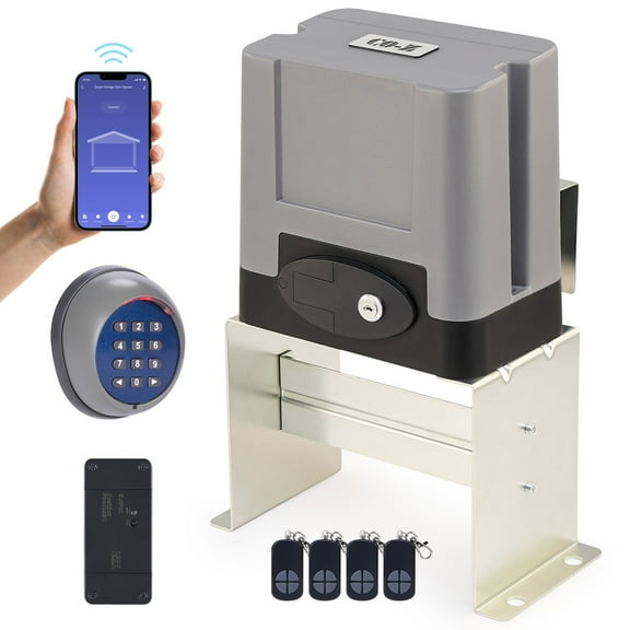1400lb APP Control Automatic Sliding Gate Opener with Keypad & 4 Remotes
