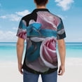 thumbnail image 4 of Balery Blue Lipped Pit Viper And Three Pink Roses Camisas hawaianas de manga corta para hombre, camisas playeras de corte holgado, camisas de vacaciones con botones,Small, 4 of 7