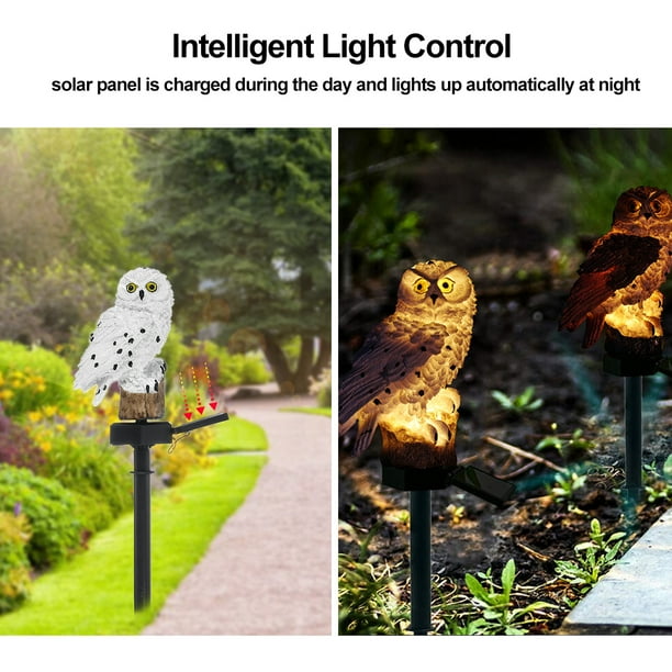 Owl Family Garden Stake with Solar Lights Black / White - Walmart.com
