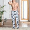 thumbnail image 2 of Logiee Blue Fish Print Pajama Pants for Men,Men’s Pajama Bottoms,Mens PJ Pants with Pockets & Button Fly-X-Large, 2 of 6