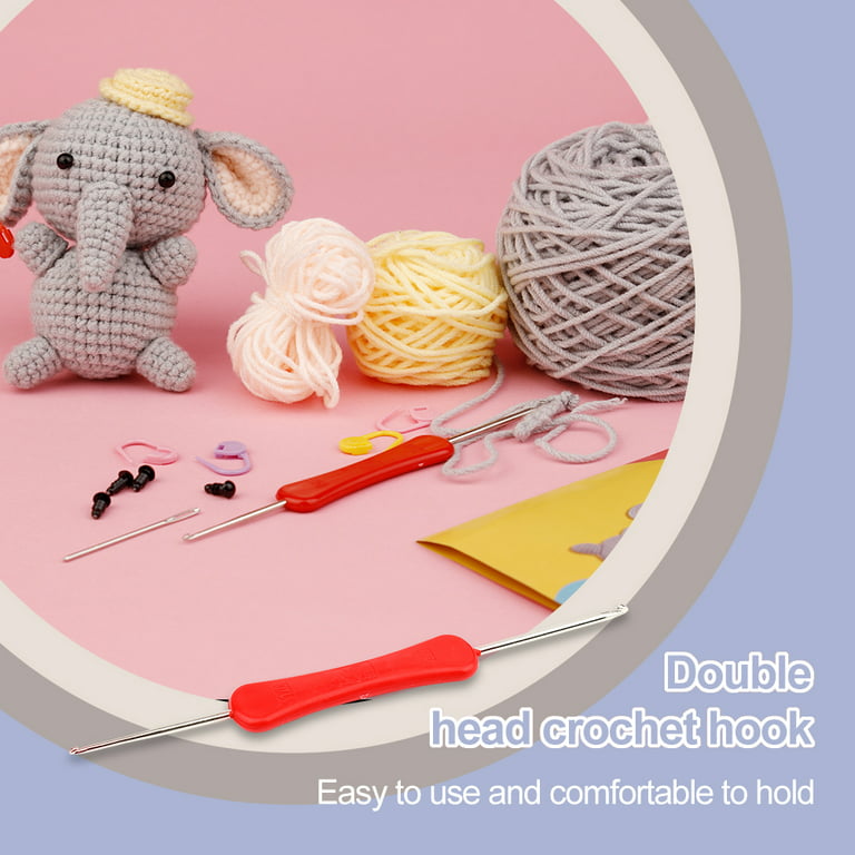 Crochet Kit for Beginners,3 Pcs DIY Crochet Animal Kit with Step-by-Step Video Tutorials,Beginner Crochet Starter Kit for Adults,Includes Yarn,Hook