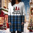thumbnail image 5 of zaveiop Womens Christmas Round Neck Sweatshirt Long Sleeve Printed Shirt Dress Oversized Loose Fit Pullover Tops with Pockets (Blue, XXL), 5 of 6