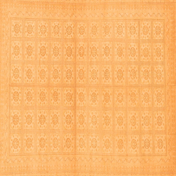 Ahgly Company Indoor Square Oriental Orange Modern Area Rugs, 4' Square