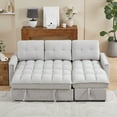 thumbnail image 3 of Convertible Sectional Sleeper Sofa Couch,Pull Out Sofa Bed,78" Tufted Chenille L Shaped Couch with Reversible Storage Chaise&USB/Type C Charge Port for Living Room,Office,Apartment,LIGHT GREY, 3 of 7