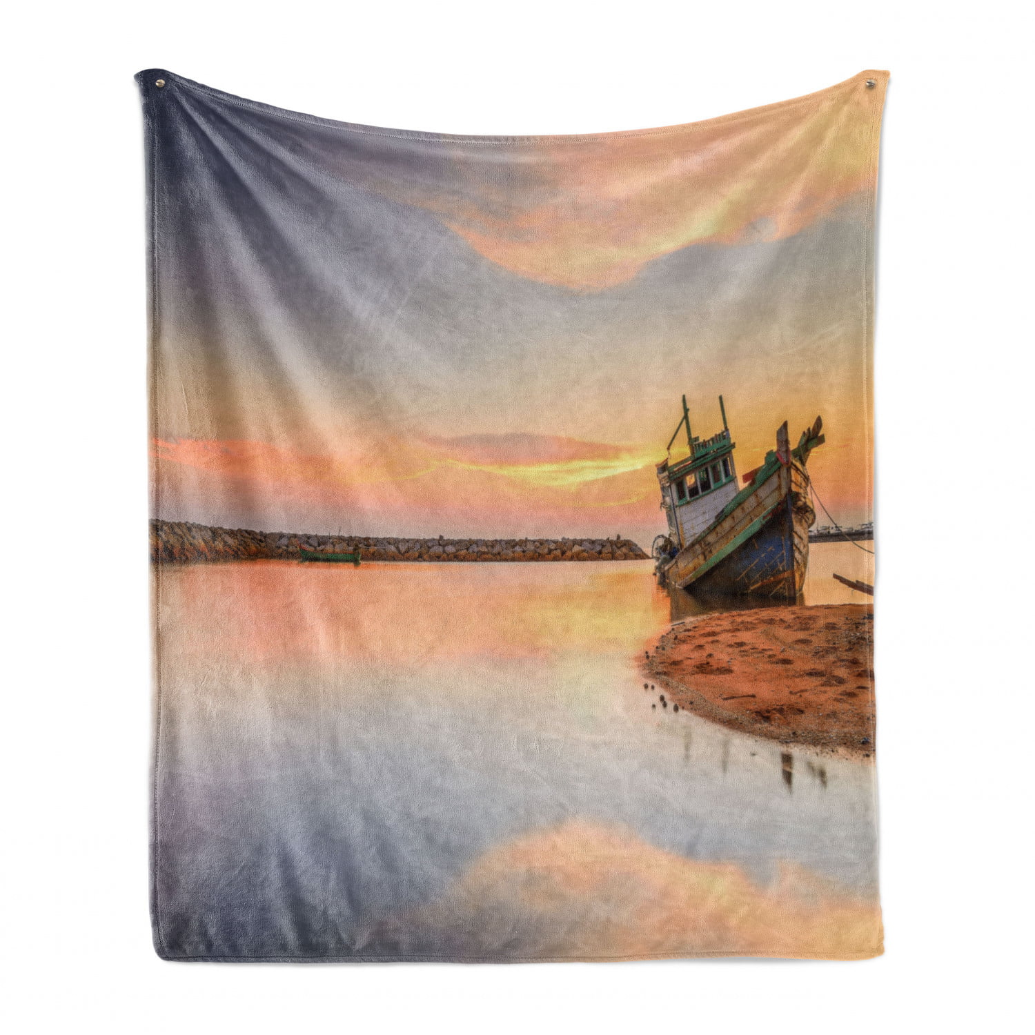 60x80 Seaside Sunset Lightweight Fluffy Flannel for Sofa,Soft Cozy Fur Blanket Twin Seaside Sunset Plush Blanket