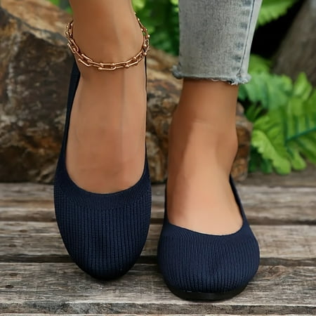 

Women s Breathable Flying Lightweight and Comfortable Slip-Ons Woven Flat Shoes