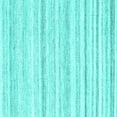 thumbnail image 1 of Ahgly Company Machine Washable Indoor Square Solid Turquoise Blue Modern Area Rugs, 4' Square, 1 of 4