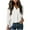 White, variant on Turilly Fashion Women Solid 3/4 Sleeve Fall And Winte V-Neck Turndown Collar Pullover Tops Blouse