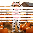 thumbnail image 4 of Ruyang Kids Plush Cow Hooded Jumpsuit Flannel Animal Role Play Dress Up Bodysuits Boys Girls Holiday Theme Party Outfit, 4 of 9