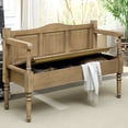 thumbnail image 2 of Furniture of America Lantana Wooden Storage Bench, Weathered Natural Tone, 2 of 3