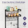 thumbnail image 7 of Coffee Bar Station Rack - Bakers Rack Corner Coffee Stand Station, Bar Cabinet for Kitchen with Hooks Grey, 7 of 7