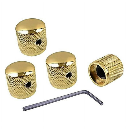 4pcs Metal Volume Tone Dome Tone Guitar Speed Control Knob with Fender Strat Electric G Screw