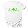 thumbnail image 1 of Pompotops Mode Femme Décontracté Col Rond T-Shirt Imprimé Fête de la Saint-Patrick Manches Courtes Ample Blouse, 1 of 3