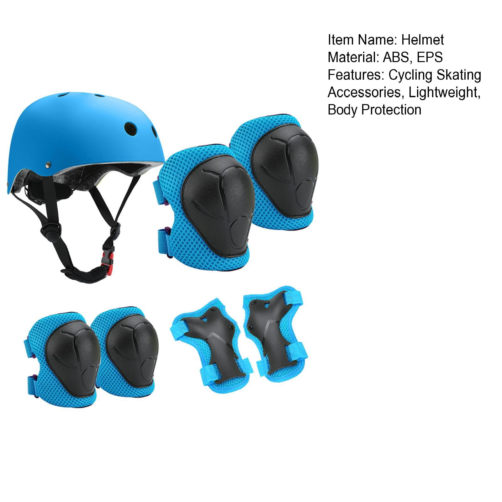 Hyasfey 7Pcs/Set Kids Cycling Protective Gear Kit Roller Skate Skateboard Skating Bike Scooter Adjustable Helmet Knee Elbow Pad Wrist Guard Protector