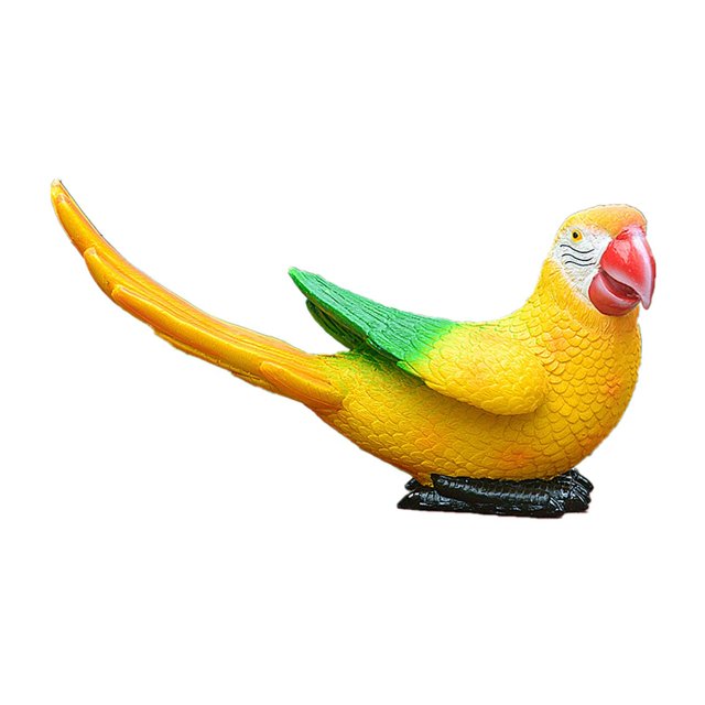 1 Uds Estatua Decoración Simulación Creativa Miniatura Paisaje Resina Realista Hecho a Mano DIY Animal para Césped Interior Patio Jardín Al Ai Izquierda C Sunnimix Estatua de loro