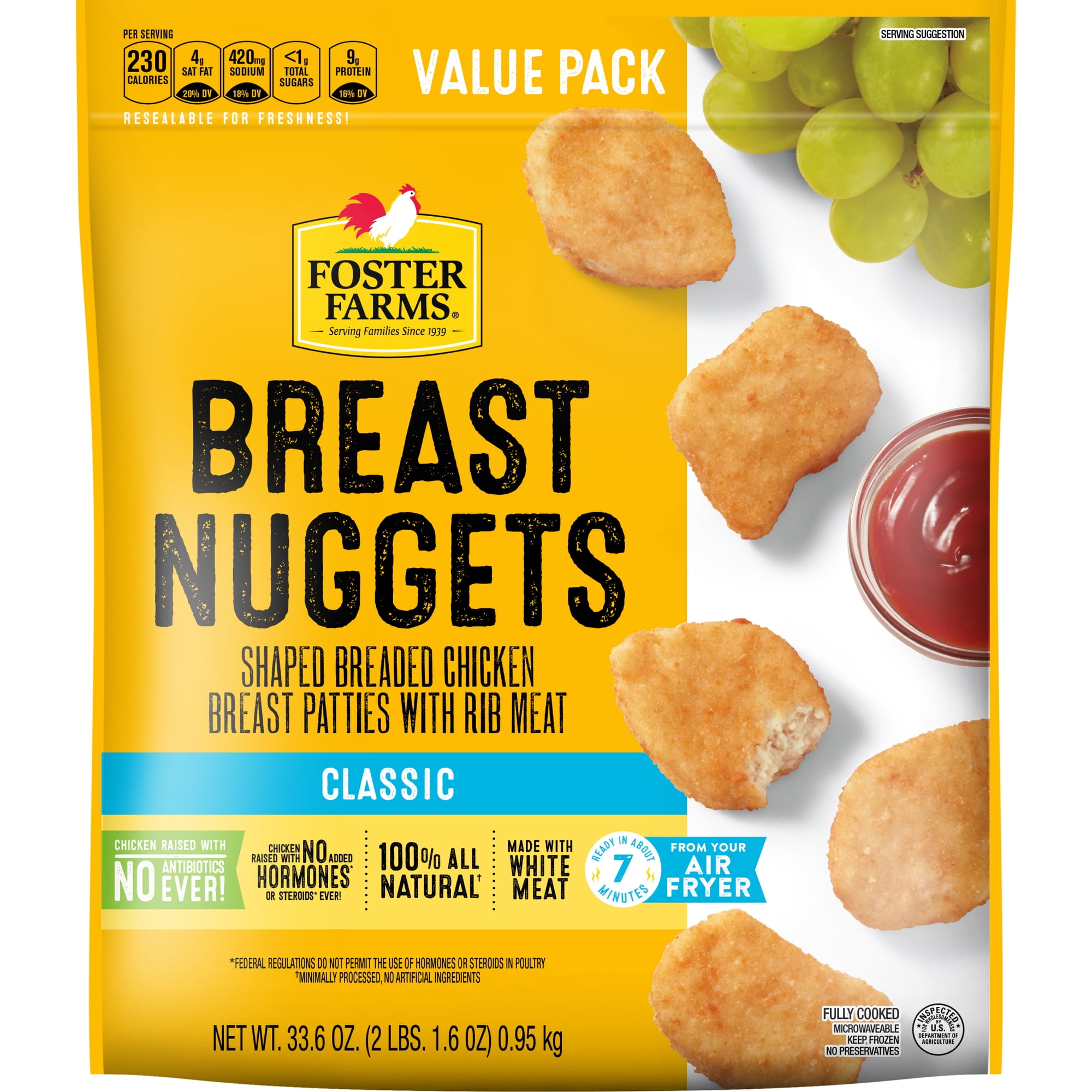 Foster Farms Chicken Breast Nuggets 33.6 oz Bag (Frozen)