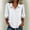 White, variant on Womens Summer&nbsp;Tops Casual Button Down Shirts Solid Collared Blouse Relaxed Fit 3/4 Sleeve Blouson White