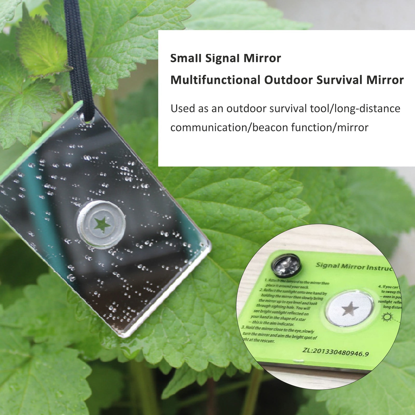 Signal mirror survival mirror, survival signal mirror for outdoor