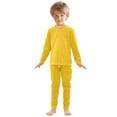 thumbnail image 3 of joogoo Solid Yellow 2 Piece Long Sleeve Tee and Pants Cotton Pajama Set 18M, 3 of 7