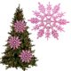 thumbnail image 1 of Copos Nieve Brillantes 10 Cm 24 Piezas Copos Nieve para Y Adultos (rosa), 1 of 9