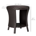thumbnail image 3 of Outsunny Table Basse d'Extérieur en Osier de 18 Pouces, Table d'Appoint de Patio à 2 Niveaux, Brun, 3 of 10