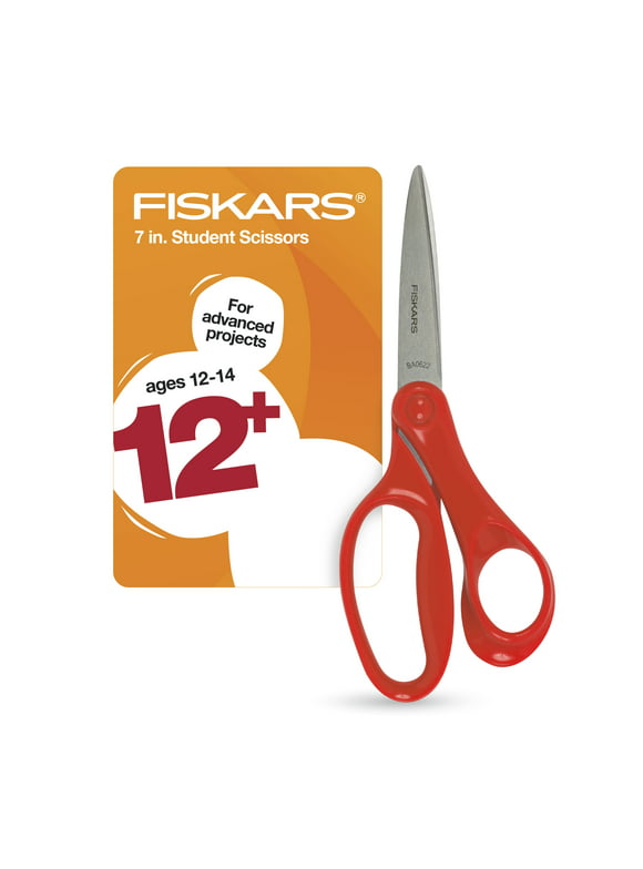 Fiskars Kids Scissors (7 inch) - Red, 1pc, School Supplies