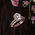 thumbnail image 5 of HeartsAndYou 2.1ct Natural Aquamarine & Diamond Bridal Wedding Set Ring 14k SOLID Rose Gold, 5 of 8