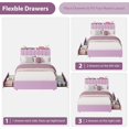 thumbnail image 4 of Ourlova Full Size Boucle Upholstered Platform Bed Frame with Wavy Headboard and Storage Bookcase- 2 Drawers- No Box Spring Needed- Purple - Functional and Modern Design, 4 of 7
