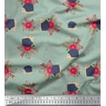 thumbnail image 1 of Soimoi Cotton Poplin Fabric Leaves,Floral & Hedgehog Kids Print Sewing Fabric Yard 56 Inch Wide, 1 of 1