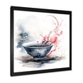 thumbnail image 2 of Designart "Delight of Red Chinese Teacup II" People Framed Wall Art Decor - Global Grey China Art Entryway Framed Wall Art, 2 of 6